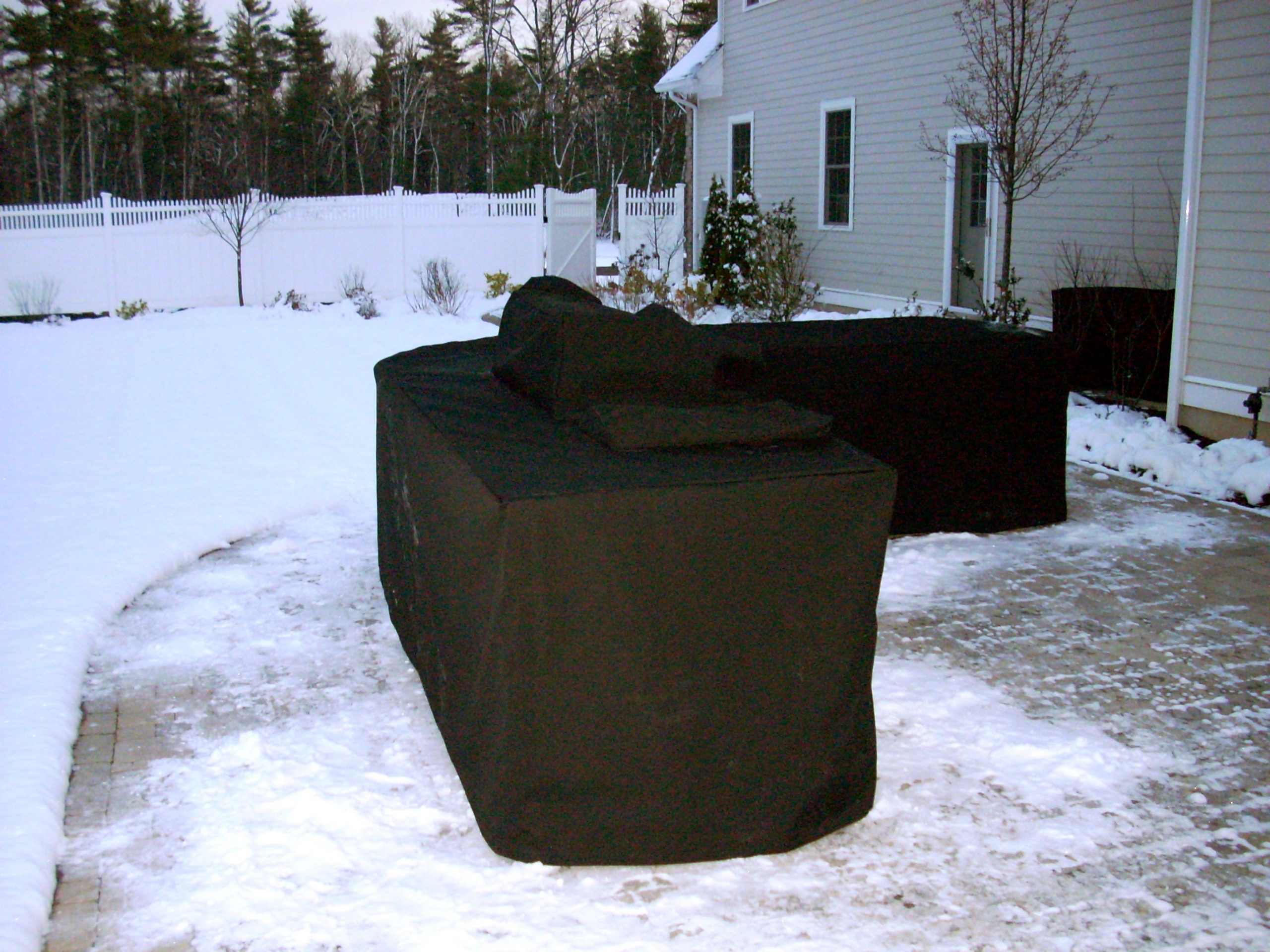 black fabric grill cover
