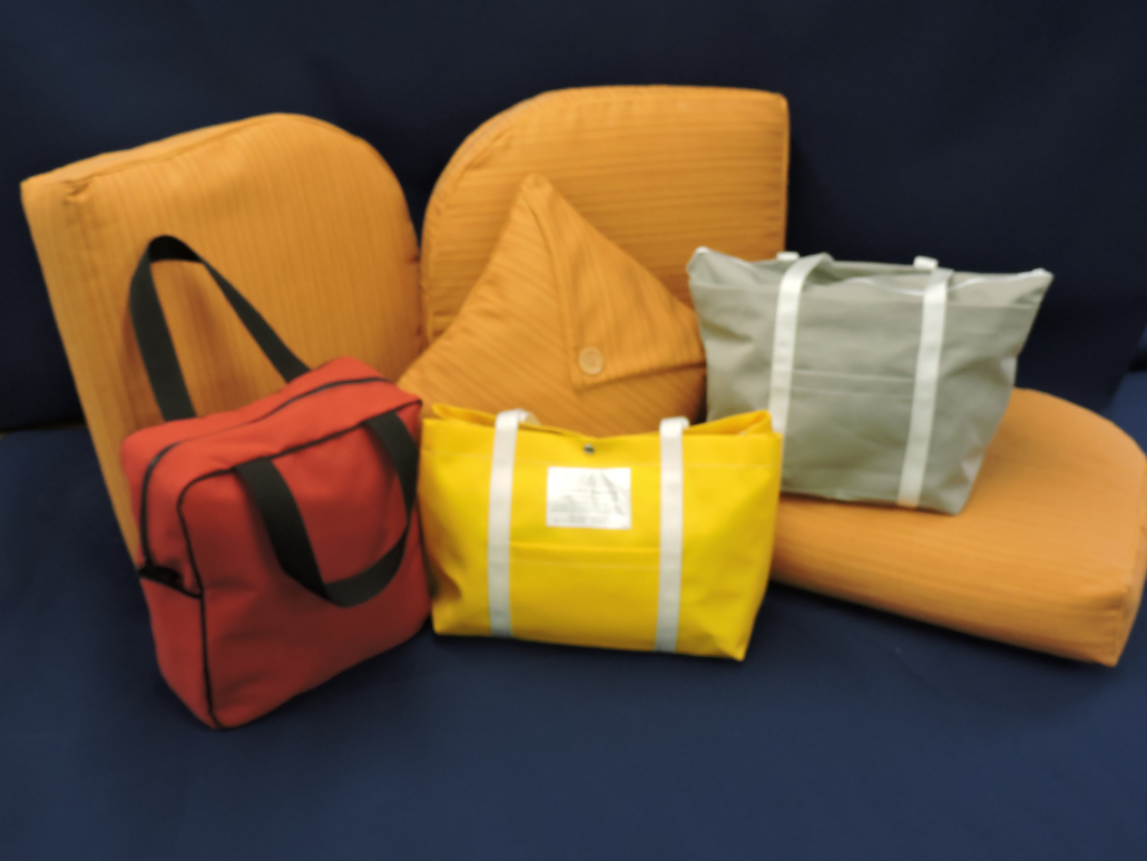 custom fabric outdoor cushions and tote bags