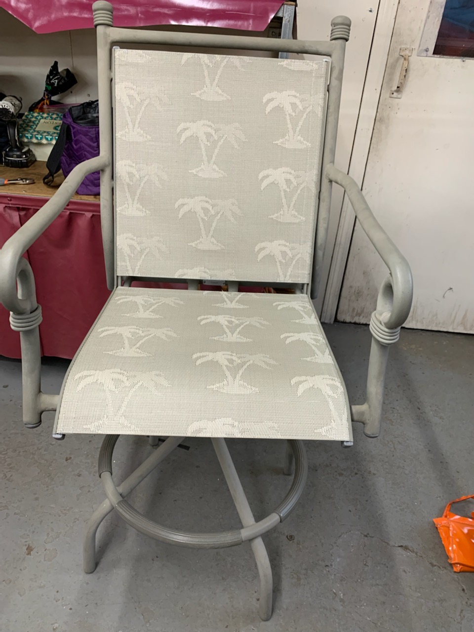 replacement chair fabric with palm tree pattern